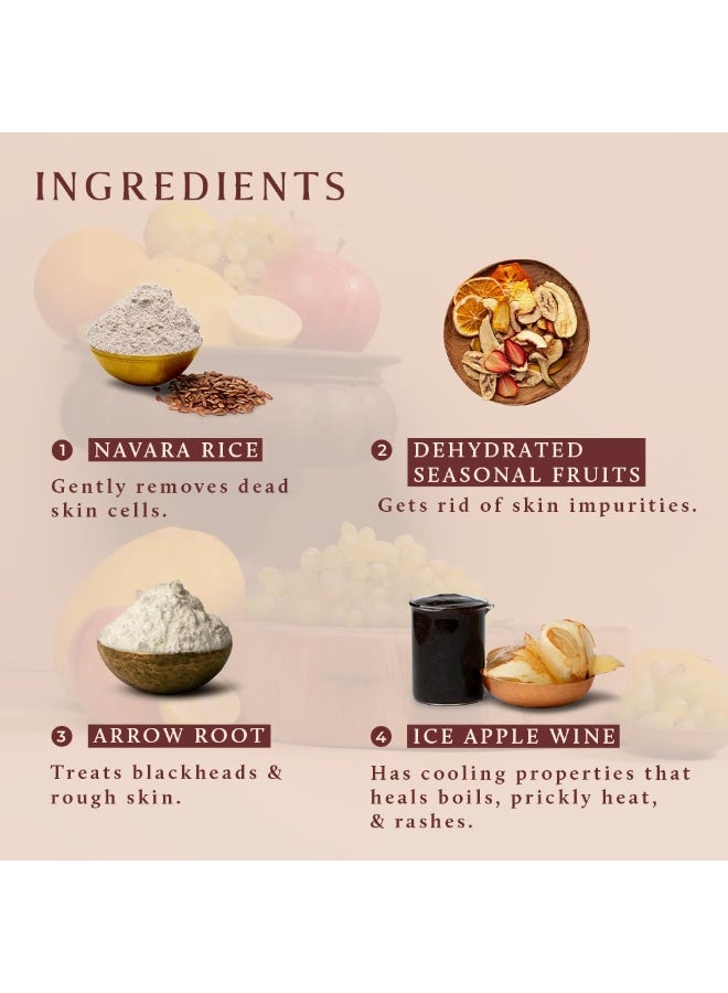 Old School Rituals Ice Apple & Fruit De-Tan Scrubbing Mask | Face Mask for Tan Removal & Glowing Skin | De-Tan Scrub for Sun Recovery & Radiance Boost | Exfoliates & Revives Skin | 50g - Image 2